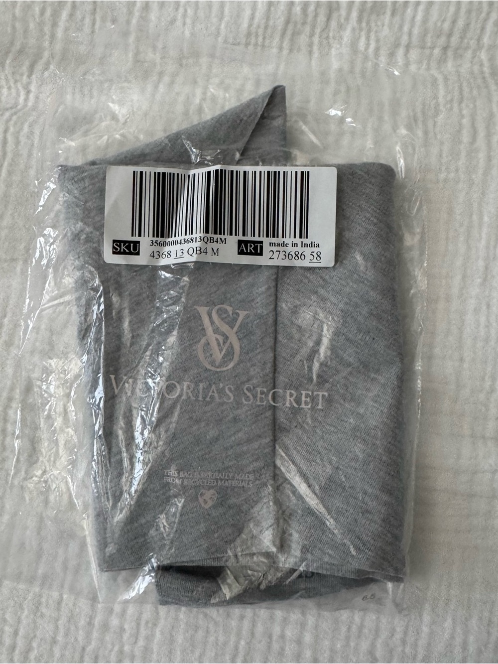 Victoria's Secret Gray No-Show Cotton Modern Brief Panty